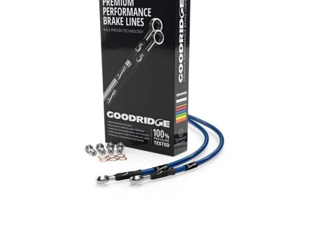 Goodridge 89-93 Honda NS125R Supersport Electric Blue Front SS Brake Lines For Sale