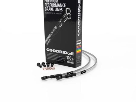 Goodridge 85-90 Honda MTX125R 200R Clear Front SS Brake Lines w Black Fittings Sale