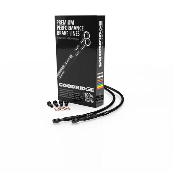 Goodridge 08-15 Honda CBF125 Black Front SS Brake Lines w Black Fittings For Sale