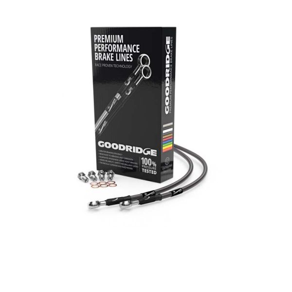 Goodridge 08-15 Honda CBF125 Carbon Front SS Brake Lines Online Hot Sale