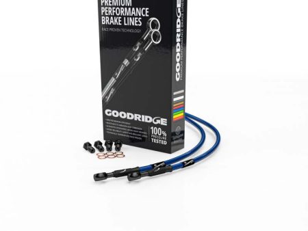 Goodridge 85-90 Honda MTX125R 200R Electric Blue Front SS Brake Lines w Black Fittings Supply