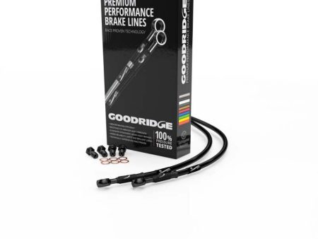 Goodridge 96-03 Harley-Davidson XL1200 Classic Black Front Brake Line w Black Fitting For Discount