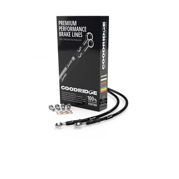 Goodridge 83-86 Honda MBX80 Black Front SS Brake Lines on Sale